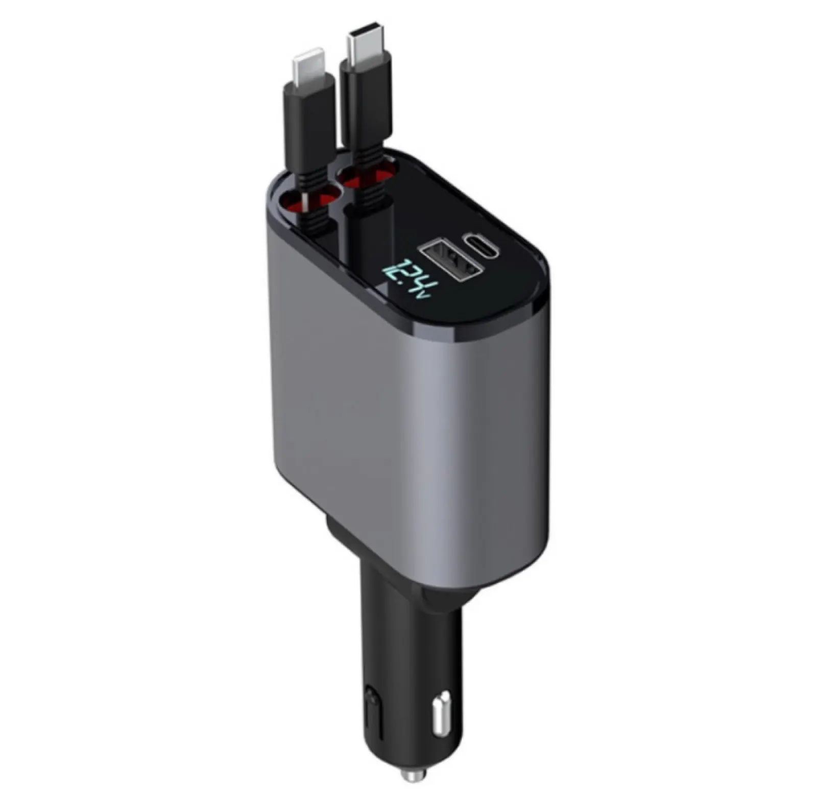 Photo 2/3 — Photo de l'annonce : Chargeur pour Voiture avec Câbles Rétractables — Tsingoni (Multimédia)